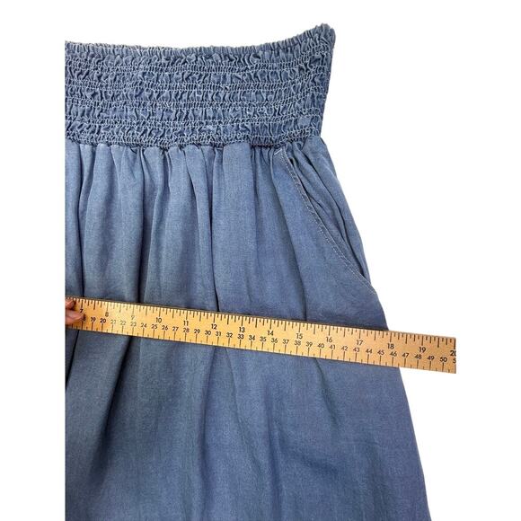 Calypso St. Barth Blue Lyocell Smocked Waist Maxi Skirt Women’s M - Picture 8 of 9